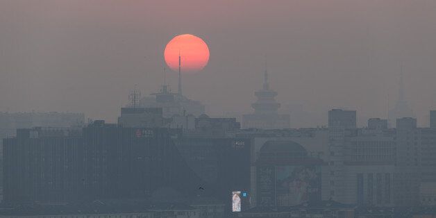 BEIJING, CHINA - DECEMBER 17: A general view of smog in Beijing from famous Jingshan Hill. Smog shows repeatedly in Beijing winter as there is no wind blows on December 17, 2015 in Beijing, China. (Photo by Xiao Lu Chu/Getty Images)