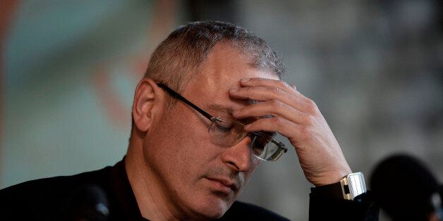 DONETSK, UKRAINE - APRIL 27: Mikhail Khodorkovsky, a Russian businessman and former oligarch, holds a press conference on April 27, 2014 in Donetsk, Ukraine. (Photo by Burak Akbulut/Anadolu Agency/Getty Images)
