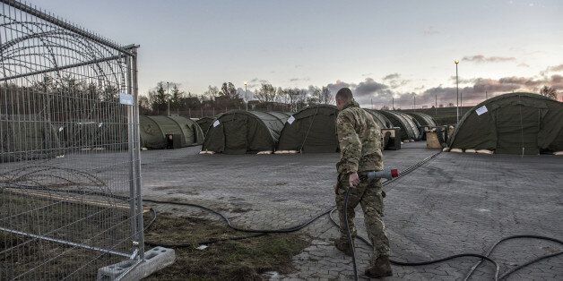 The new migrant reception camp in Vordingborg, 100 km south of Copenhagen, is opened to the media Thursday, Nov. 26, 2015. The camp will be able to house up to 2000 migrants and refugees. (Per Rasmussen/Polfoto via AP) DENMARK OUT