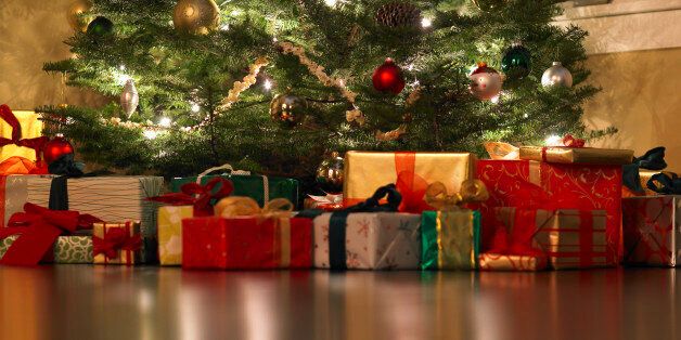 Presents under Christmas tree, surface level