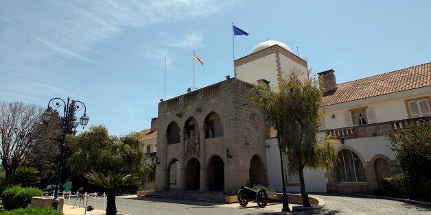 The exterior of the Cypriot presidential palace is seen in Nicosia, Cyprus, on Monday, April 23, 2012. Cyprus's budget deficit widened to 6.3 percent of gross domestic product last year from 5.3 percent of GDP in 2010, according to an e-mailed statement from the European Union's statistics agency. Photographer: Chris Ratcliffe/Bloomberg via Getty Images