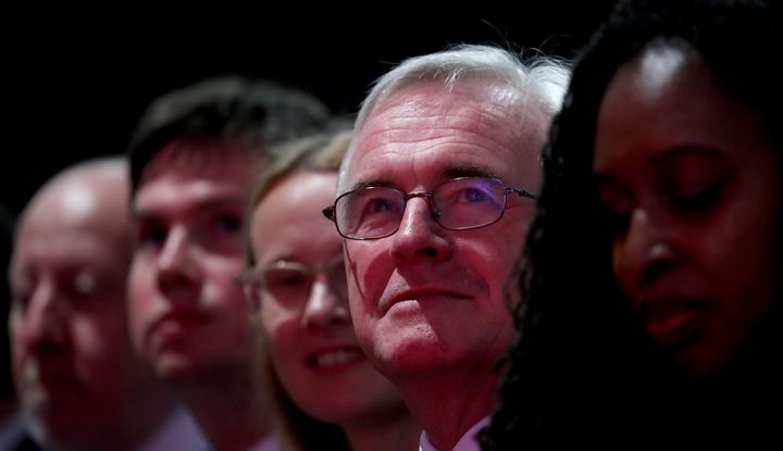 Shadow Chancellor John McDonnell, listens to speeches during the Labour Party Conference at the Brighton Centre in Brighton.