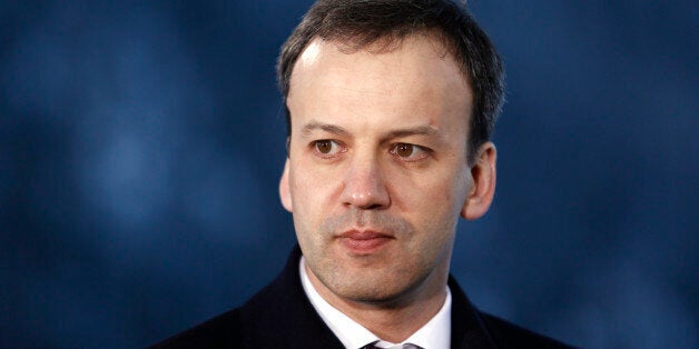 Arkady Dvorkovich, Russia's deputy prime minister, pauses during a Bloomberg Television interview on the opening day of the World Economic Forum (WEF) in Davos, Switzerland, on Wednesday, Jan. 22, 2014. World leaders, influential executives, bankers and policy makers attend the 44th annual meeting of the World Economic Forum in Davos, the five day event runs from Jan. 22-25. Photographer: Simon Dawson/Bloomberg via Getty Images