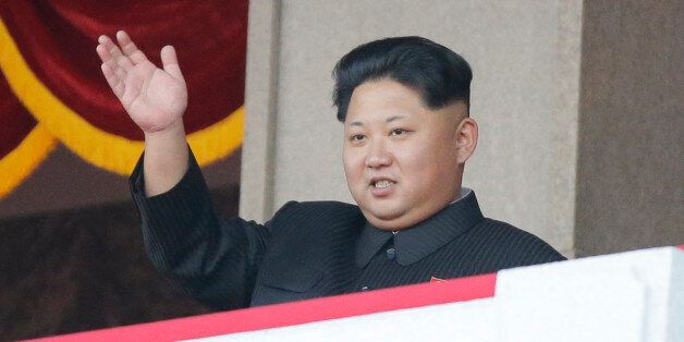 North Korean leader Kim Jong Un waves at a parade in Pyongyang, North Korea, Saturday, Oct. 10, 2015. North Korean leader Kim Jong Un declared Saturday that his country was ready to stand up to any threat posed by the United States as he spoke at a lavish military parade to mark the 70th anniversary of the North's ruling party and trumpet his third-generation leadership. (AP Photo/Wong Maye-E)