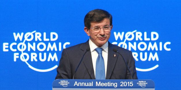 Ahmet Davutoglu, Prime Minister of Turkey, speaks during the session 'Turkey's Vision for the G20' at the congress centre during the Annual Meeting 2015 of the World Economic Forum in Davos, January 21, 2015.WORLD ECONOMIC FORUM/swiss-image.ch/Photo Michele Limina