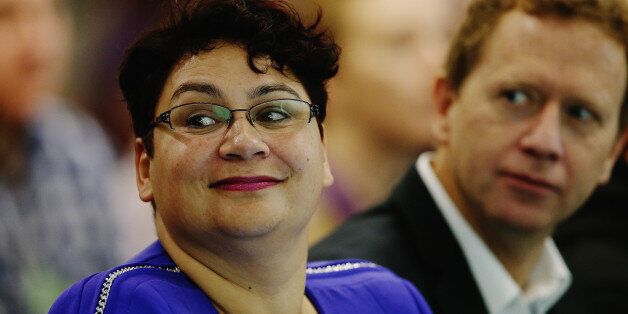 AUCKLAND, NEW ZEALAND - MAY 31: Co-leader of the Green Party Metiria Turei and former co-leader Russel Norman listen as newly appointed co-leader James Shaw speaks at the Green Party conference at Auckland University on May 31, 2015 in Auckland, New Zealand. (Photo by Hannah Peters/Getty Images)