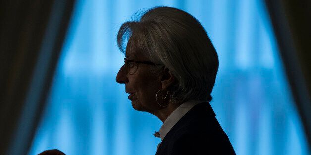 International Monetary Find (IMF) Managing Director Christine Lagarde speaks during an event hosted by the Council of the Americas in Washington, Wednesday, Sept. 30, 2015. Lagarde said global growth will likely be weaker this year as the world economy confronts a host of problems, including a refugee crisis in Europe, an economic slowdown in China and a pending rise in U.S. interest rates. (AP Photo/Evan Vucci)