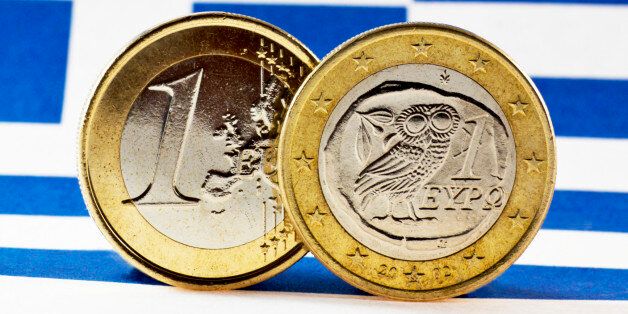 Greek 1 Euro coins, Flag of Greece