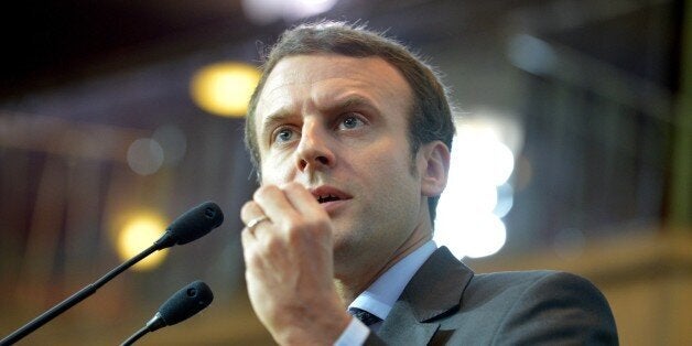 French Economy Minister Emmanuel Macron delivers a speech during the 10th edition of the Forum 'Etats de la France' in Paris on November 18, 2015. AFP PHOTO / ERIC PIERMONT (Photo credit should read ERIC PIERMONT/AFP/Getty Images)