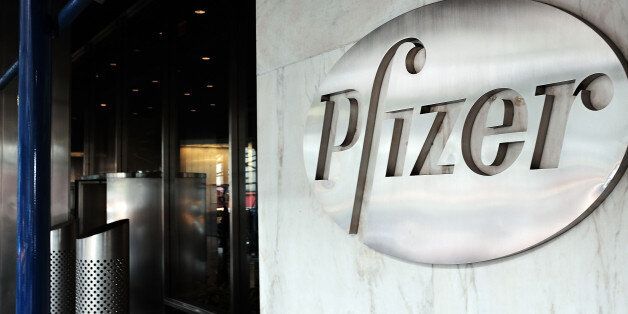 NEW YORK, NY - OCTOBER 29: The Pfizer headquarters in New York City stands in the heart of Manhattans business district on October 29, 2015 in New York City. Ireland-based Allergan confirmed October 29, that it has been approached by the U.S. drug company Pfizer and is in talks regarding a potential deal. These are just the latest two pharmaceutical companies to start early dealmaking talks. (Photo by Spencer Platt/Getty Images)