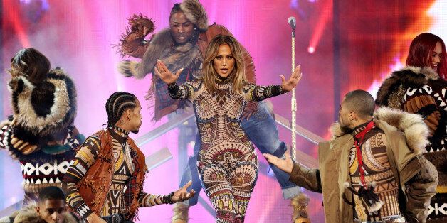 Jennifer Lopez performs at the American Music Awards at the Microsoft Theater on Sunday, Nov. 22, 2015, in Los Angeles. (Photo by Matt Sayles/Invision/AP)