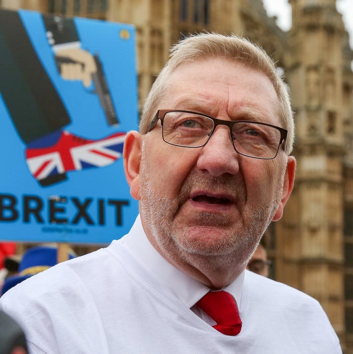  Len McCluskey General Secretary of Unite the Union is seen speaking during the protest.Hundreds of Honda car workers protest outside Houses of Parliament, lobby Members of Parliament to save the plant in Swindon. The company made an announcement last month that the plant will close by 2021, with the loss of 3,500 jobs and possibly 12,000 jobs or more across the country. (Photo by Dinendra Haria / SOPA Images/Sipa USA) 