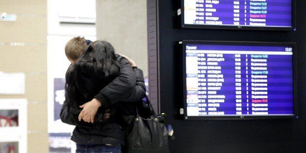 SAINT PETERSBURG, RUSSIA - OCTOBER 31: Relatives of passengers of Russian Airbus-321 aircraft react at Pulkovo international airport in Saint Petersburg, Russia on October 31, 2015. A Russian Airbus-321 aircraft with 224 people aboard crashed in Egypt's Sinai Peninsula on Saturday, according to the Egyptian Prime Minister's office. According to Egypts Civil Aviation Authority, the plane lost contact with air-traffic controllers shortly after taking off from the Egyptian Red Sea resort city of S