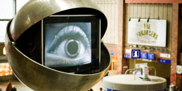 ...or at least he has a tv with a giant eye in a weird capsule in Vienna train station.