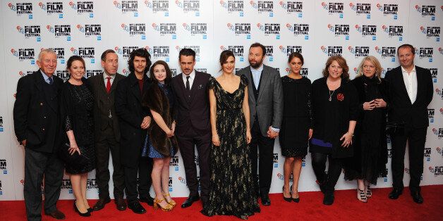 LONDON, ENGLAND - OCTOBER 13: (L-R) Olivia Colman, Michael Smiley, Ben Whishaw, Jessica Barden, Colin Farrell, Rachel Weisz, Yorgos Lanthimos, Ariane Labed, Lee Magiday and Andrew Lowe attend 'The Lobster'- Dare Gala, In Association With Time Out during the BFI London Film Festival at Vue Leicester Square on October 13, 2015 in London, England. (Photo by Eamonn M. McCormack/Getty Images for BFI)