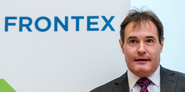 The Executive Director of Frontex Fabrice Leggeri arrives to address the media on the general migratory situation at the external borders of the EU, at Frontex offices in Brussels on Thursday, May 28, 2015. (AP Photo/Geert Vanden Wijngaert)