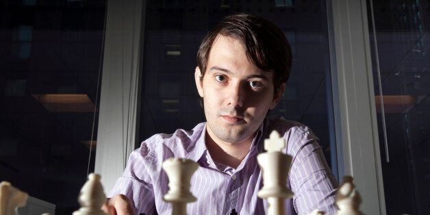 Martin Shkreli, chief investment officer of MSMB Capital Management, sits for a photograph behind a chess board in New York, U.S., on Wednesday, Aug. 10, 2011. MSMB made an unsolicited $378 million takeover bid for Amag Pharmaceuticals Inc. and said it will fire the drugmaker's top management if successful. Photographer: Paul Taggart/Bloomberg via Getty Images ***Local Caption ** Martin Shkreli