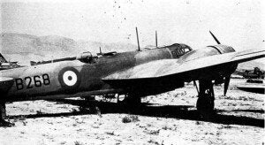 Βομβαρδιστικό-Έξι Blenheim MkI, προερχόμενα από τη RAF, παρελήφθησαν από την 32η Μοίρα Βομβαρδισμού ως ενίσχυση μετά τις απώλειες κατά τις επιχειρήσεις στο Αλβανικό μέτωπο. Τα αεροσκάφη έφεραν και τις δύο παραλλαγές σε χρήση τότε με τη Βρετανική αεροπορία, ενώ οι βρετανικοί σειριακοί αριθμοί αντικαταστάθηκαν με τα διακριτικά Β263 έως Β268. Κανένα αεροπλάνο δεν διασώθηκε μετά τη γερμανική εισβολή στην Ελλάδα.