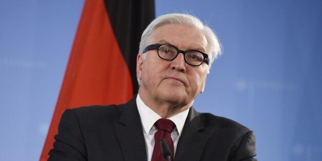German Foreign Minister Frank-Walter Steinmeier addresses a press conference following talks with his Greek counterpart at the foreign ministry in Berlin on February 10, 2015. AFP PHOTO / ODD ANDERSEN (Photo credit should read ODD ANDERSEN/AFP/Getty Images)