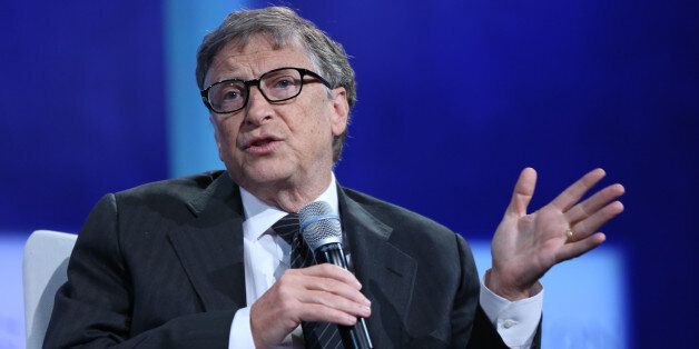 CNBC EVENTS -- Pictured: Bill Gates, co-founder of Microsoft, speaks at the Clinton Global Initiative Annual Meeting, 'The Future of Impact', hosted by former President Bill Clinton, at the Sheraton Times Square in New York City, on September 27, 2015 -- (Photo by: Adam Jeffery/CNBC/NBCU Photo Bank via Getty Images)