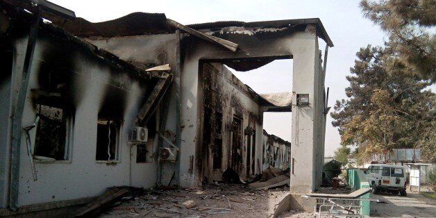 The damaged hospital in which the Medecins Sans Frontieres (MSF) medical charity operated is seen on October 13, 2015 following an air strike in the northern city of Kunduz. Thirty-three people are still missing days after a US air strike on an Afghan hospital, the medical charity has warned, sparking fears the death toll could rise significantly. AFP PHOTO (Photo credit should read STR/AFP/Getty Images)