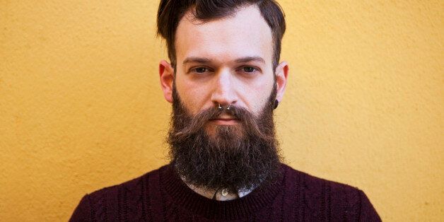 Portrait of a hipster man with beard.