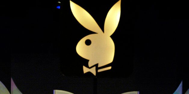 FILE - This file photo made June 19, 2004, shows the Playboy logo in Los Angeles. Penthouse magazine corporate parent FriendFinder Networks Inc. said Thursday, July 15, 2010, it will offer $210 million for Hugh Hefner's Playboy Enterprises Inc. despite Hefner's insistence that he does not intend to sell the company. (AP Photo/Damian Dovarganes, File)