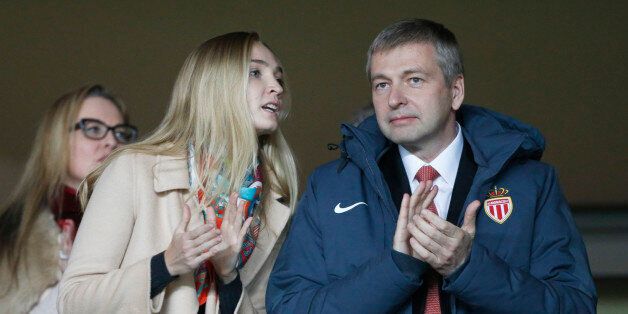 MONACO - MARCH 17: President of AS Monaco Dmitri Rybolovlev (R) and his daughter Ekaterina Rybolovlev attend the UEFA Champions League round of 16 match between AS Monaco FC and Arsenal FC at Stade Louis II on March 17, 2015 in Monaco. (Photo by Jean Catuffe/Getty Images)