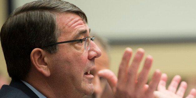 Defense Secretary Aston Carter testifies before the House Armed Services Committee in Washington D.C. March. 18, 2015. Carter testified about defense programs and combating ISIL. (Department of Defense photo by Mass Communication Specialist 1st Class Daniel Hinton/released)