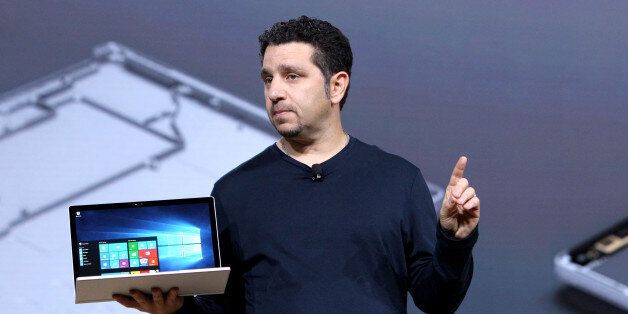 IMAGE DISTRIBUTED FOR WINDOWS - VP of Microsoft Surface Panos Panay speaks on stage at Windows 10 Devices Event, on Tuesday, October 6, 2015 in New York, New York. (Mark Von Holden/AP Images for Windows)