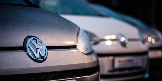 BATH, ENGLAND - OCTOBER 08: The Volkswagen logo is seen at a car dealership on October 8, 2015 in Bath, England. As the scandal surrounding Volkswagen and other motor manufacturers concerning diesel engined cars fitted with software to cheat emissions tests deepen, there have been calls for further tightening and regulation of the industry to reduce harmful emissions even further. (Photo by Matt Cardy/Getty Images)