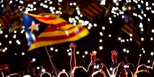 Pro independence supporters wave