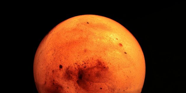 salt lamp that looks very much like mars