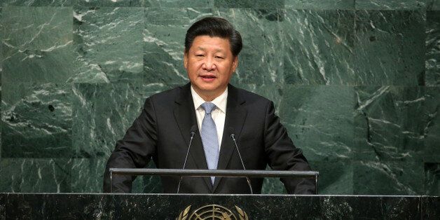 NEW YORK, Sept. 28, 2015-- Chinese President Xi Jinping addresses the annual high-level general debate of the 70th session of the United Nations General Assembly at the UN headquarters in New York, the United States, Sept. 28, 2015. (Xinhua/Pang Xinglei via Getty Images)