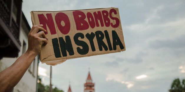 Protest against US military strikes in Syria. Saint Augustine, Florida. September 5, 2013.