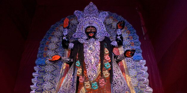 Goddess Kali, Kali Puja Festival, Kolkata, West Bengal, India. (Photo by: IndiaPictures/UIG via Getty Images)