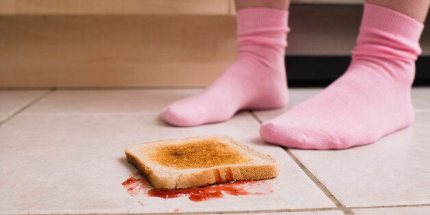 Jelly toast on floor