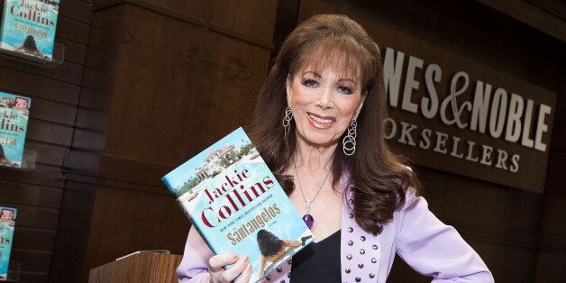 LOS ANGELES, CA - JUNE 24: Author Jackie Collins signs and discusses her new book 'The Santangelos' at Barnes & Noble bookstore at The Grove on June 24, 2015 in Los Angeles, California. (Photo by Vincent Sandoval/Getty Images)