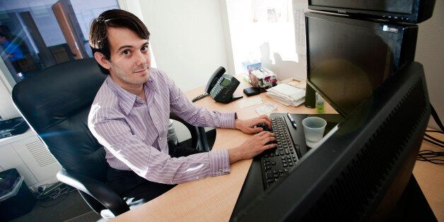 Martin Shkreli, chief investment officer of MSMB Capital Management, sits for a photograph in his office in New York, U.S., on Wednesday, Aug. 10, 2011. MSMB made an unsolicited $378 million takeover bid for Amag Pharmaceuticals Inc. and said it will fire the drugmaker's top management if successful. Photographer: Paul Taggart/Bloomberg via Getty Images ***Local Caption ** Martin Shkreli
