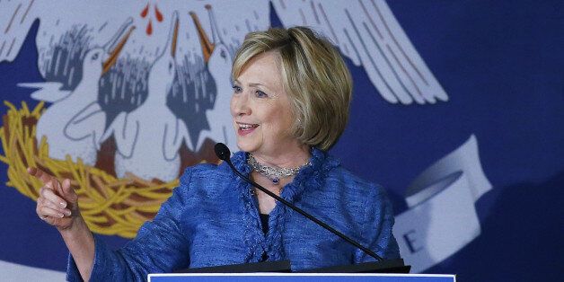 Democratic presidential candidate Hillary Rodham Clinton speaks during a campaign stop in Baton Rouge, La., Monday, Sept. 21, 2015. (AP Photo/Jonathan Bachman)