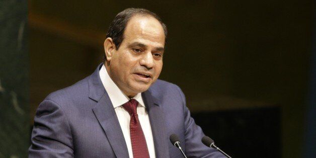 Abdel Fattah Al Sisi, President of Egypt, speaks during the 69th session of the United Nations General Assembly at U.N. headquarters, Wednesday, Sept. 24, 2014. (AP Photo/Seth Wenig)