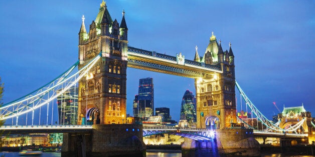 Tower bridge in London, Great Britain in the night