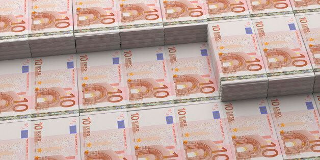 Stacks of 10 Euro notes
