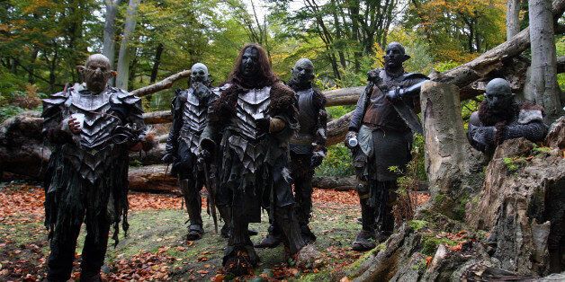 LONDON - OCTOBER 25: Orcs take a rest from filming in Epping Forest for a new chapter based on the epic trilogy, 'The Lord Of The Rings' on October 25, 2008 in London, England. The short internet based film/drama 'Born Of Hope' is inspired by paragraphs written by J.R.R Tolkien in the appendices of his trilogy the Lord of the Rings, and can be found at http://www.bornofhope.com. (Photo by Dan Kitwood/Getty Images)
