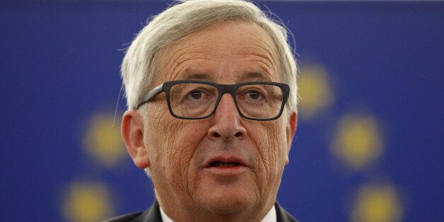 STRASBOURG, FRANCE - SEPTEMBER 9: President of the European Commission Jean-Claude Juncker speaks in the plenary room of the European Parliament during his speech on the state of the union on September 09, 2015 in Strasbourg, France.The 2015 State of the Union speech by EU Commissions President takes place in a decisive year marked by the Greek debt crisis, the asylum and immigration crisis as well as international geopolitical challenges. (Photo by Michele Tantussi/Getty Images)