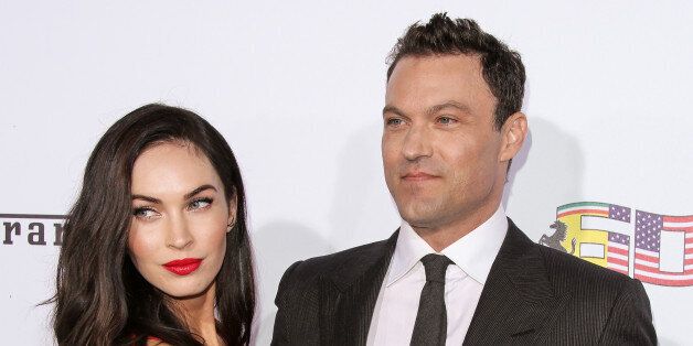 BEVERLY HILLS, CA - OCTOBER 11: Actors Megan Fox (L) and Brian Austin Green (R) attend Ferrari's 60th Anniversary In The USA Gala at the Wallis Annenberg Center for the Performing Arts on October 11, 2014 in Beverly Hills, California. (Photo by Paul Archuleta/FilmMagic)