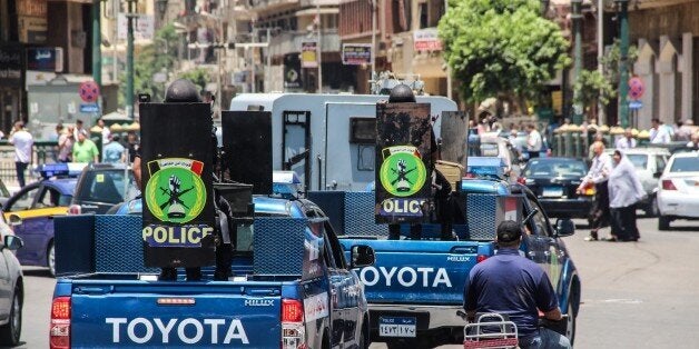 CAIRO, EGYPT - JUNE 17: Egyptian police take security measures after Egyptian authorities reopened a vital metro station named 'Sadaat' in Cairos Tahrir Square after shutting it down for two years following the ouster of elected President Mohamed Morsi, in Cairo, Egypt on June 17, 2015. (Photo by Mohamed El Morshed/Anadolu Agency/Getty Images)