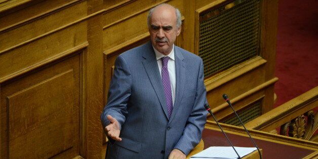 ATHENS, GREECE - 2015/07/11: Evangelos 'Vangelis' Meimarakis MP with New Democracy talks to the Greek parliament. Greek government asks permission for the Greek parliament to find an agreement with the international creditors about the national debt. (Photo by George Panagakis/Pacific Press/LightRocket via Getty Images)