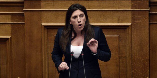 President of the Greek parliament Zoi Konstantopoulou addresses a parliamentary session in Athens on July 15, 2015. AFP PHOTO / ARIS MESSINIS (Photo credit should read ARIS MESSINIS/AFP/Getty Images)
