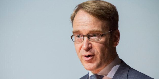 Jens Weidmann, president of the Deutsche Bundesbank, speaks during a Bunsdesbank conference in Frankfurt, Germany, on Thursday, July 9, 2015. Weidmann said his bank won't be able to transfer profit to German finance ministry if Greece leaves the euro, German newspaper Handelsblatt reported yesterday without saying where it got the information. Photographer: Martin Leissl/Bloomberg via Getty Images